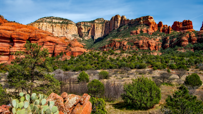 photo of Arizona natural landscape with  a bright blue sky