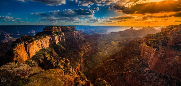 Grand Canyon landscape at sunset.