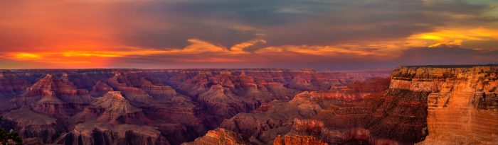 Arizona sunset over the Grand Canyon.