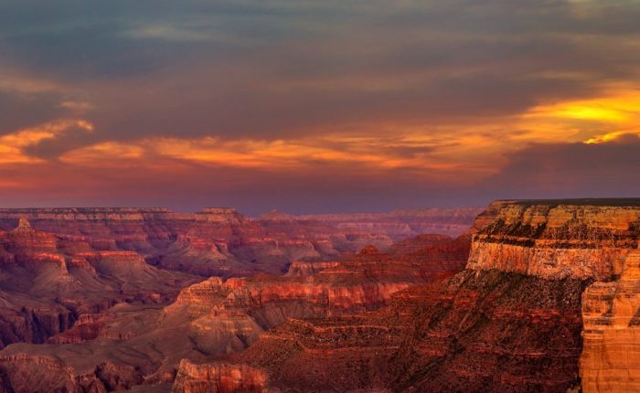 Sunset over the Grand Canyon.